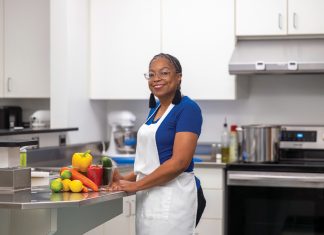Graduate student Miranda Parham in GSU’s culinary medicine kitchen