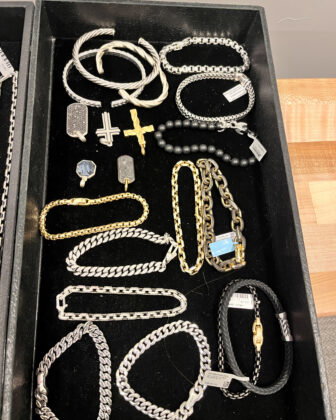 Bijan Robinson chose from an assortment of Brown and Co. jewelry