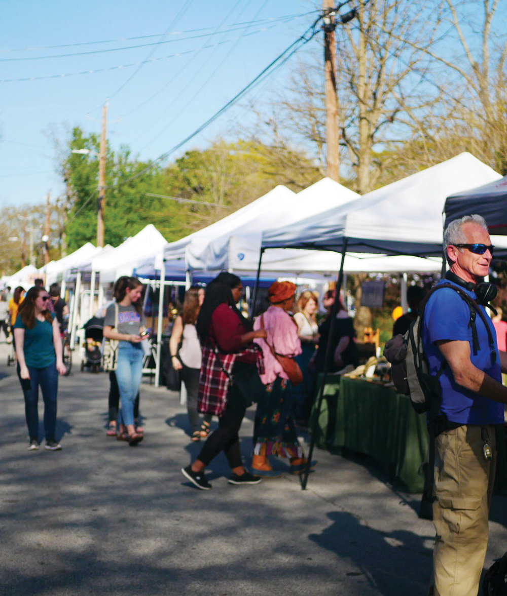 tents with vendors at the Ormewood Park Makers Festival
