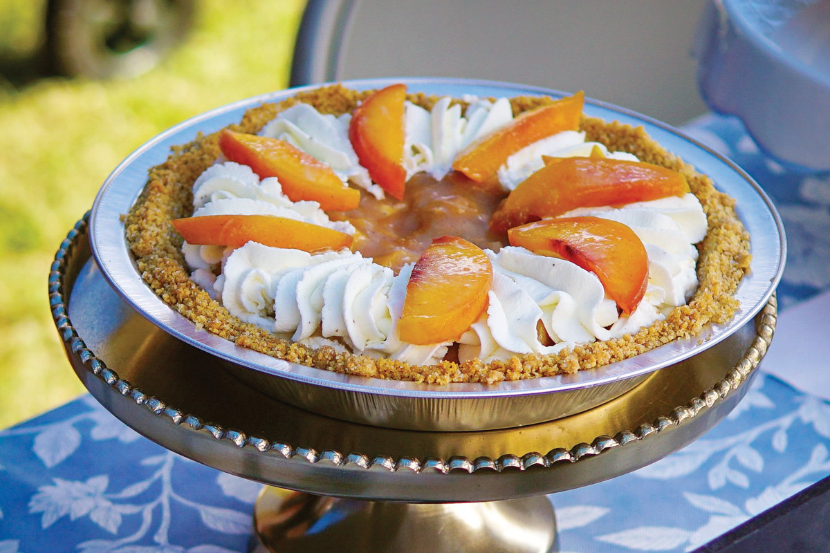 a peach pie for the Porches & Pies Festival