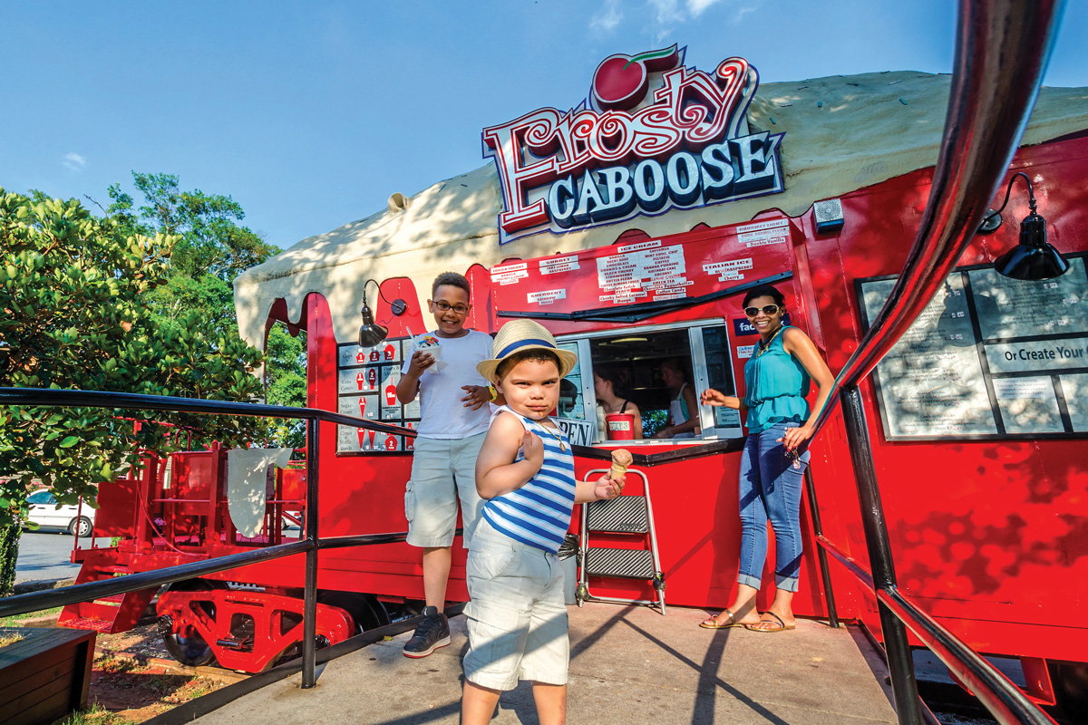 the exterior of Frosty Caboose