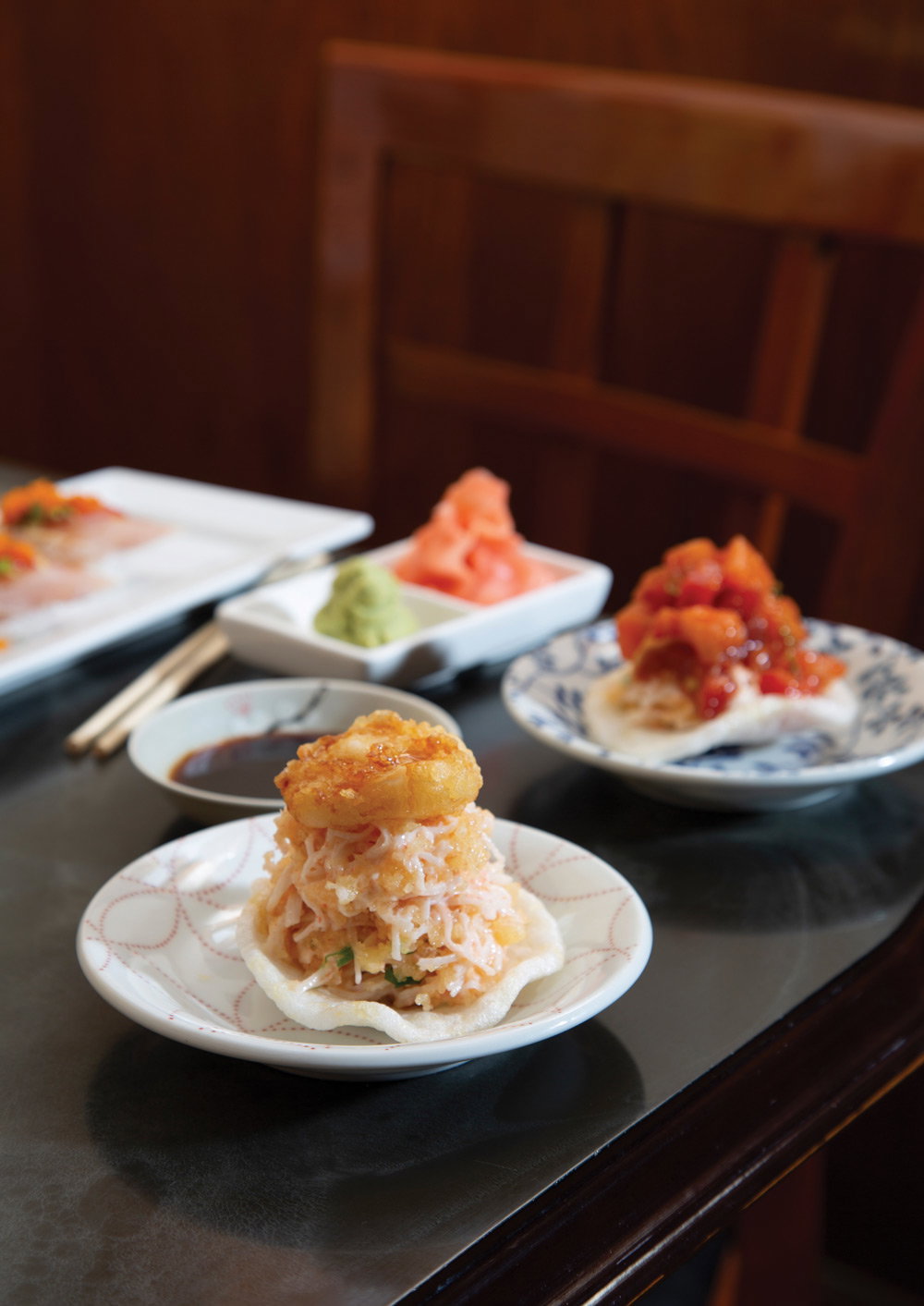Three dishes at Minato