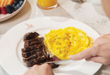 7 restaurants to find Atlanta’s best steak and eggs A man cuts into his steak and eggs at Brasserie Margot