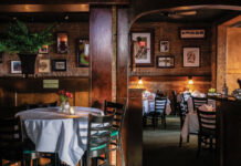 Hal's warmly lit brick and wood interior