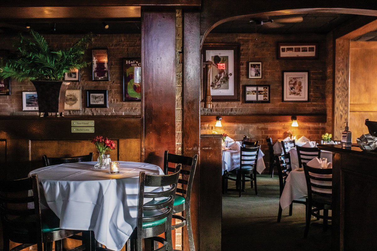 Hal's warmly lit brick and wood interior