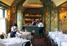 Atlanta’s 10 Best Steakhouses: Luella The warmly-list, green interior of Luella