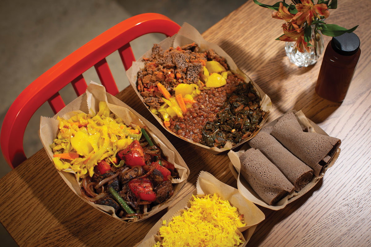 Meat and injera