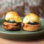 smoked salmon, eggs, and hollandaise on housemade English muffin